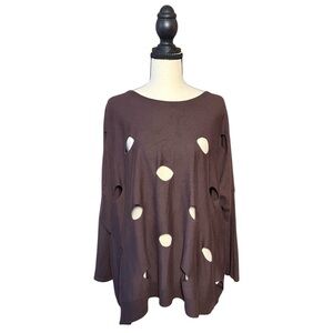 PLANET by Lauren G Brown Tunic with Cut-Out Design